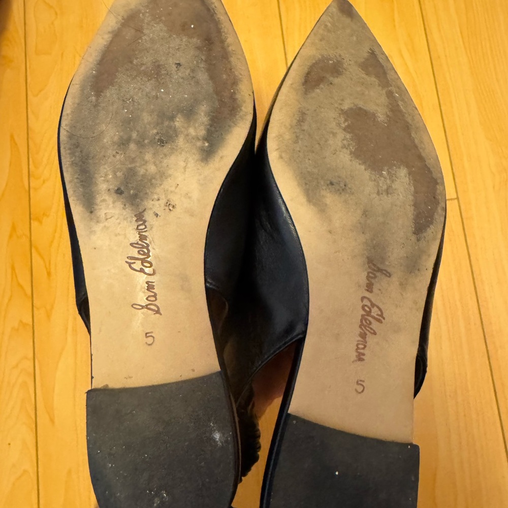 Sam Edelman Pointed Toe Black Slides - image 2